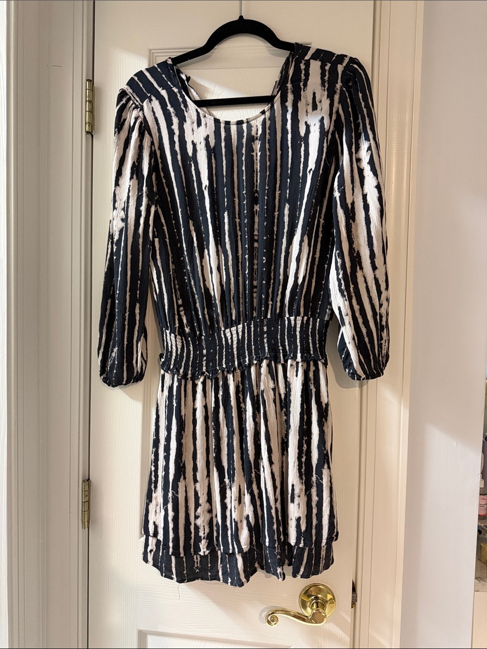 Rails Black and White Striped Mini Dress